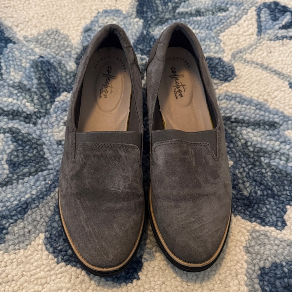 Clarks Charcoal Women's Slip-On Flats
